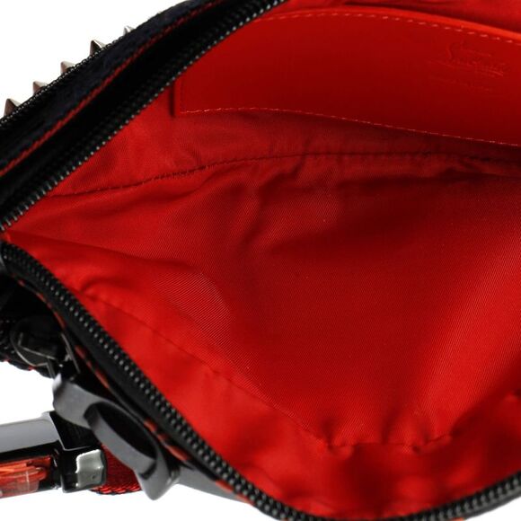 Christian Louboutin Paris NYC Waist Bag Spiked Nylon Small Black - Picture 5 of 7